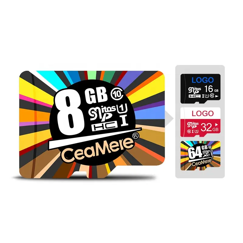 Ceamere fabrika hafıza kartı 32GB 64GB 8GB 16GB 128GB 256GB mikro TF sınıf 10 u3 TF orijinal özel Logo mikro Flash bellek kartları