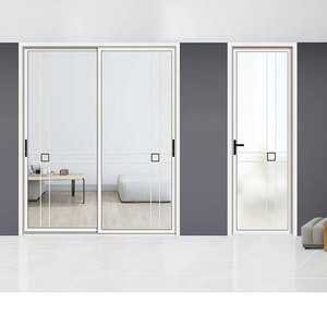 ประตูบานเลื่อนอัตโนมัติสำหรับใช้ในบ้าน - ดีไซน์ทันสมัย โครงสร้างเหล็กชุบสังกะสี กระจกนิรภัย ฉนวนกันความร้อน กระจกสองชั้น - Product Image 1
