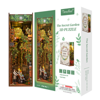 Коллекционная миниатюрная модель-игрушка Tonecheer Secret Garden: Деревянный книжный уголок с сенсорной LED-подсветкой и модной куклой для взрослых любителей хобби