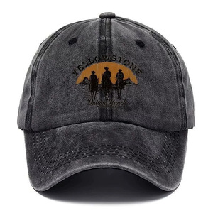 New Arrival Vintage Washed Distressed Baseball Cap <strong>Yellowstone</strong> Dutton Ranch Embroidery Logo Custom Wholesale Dad <strong>Hat</strong> - Product Image 3