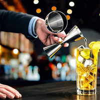Jigger de bar réutilisable en acier inoxydable 304 à double paroi, style japonais classique, mince, 1/2 oz, 30/45 ml, 25/50 ml, 60/90 ml