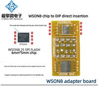 JQW QFN8/DFN8/WSON8/MLF8 Ke DIP8 Papan Adaptor Universal 8-Pin 0.5/0.65Mm Pitch untuk Programmer EEPROM Flash Harga Asli