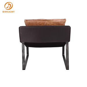 الجملة مخصص رخيصة مطعم الأثاث مطعم أريكة جلدية أصلية البني الترفيه الكراسي - Product Image 6