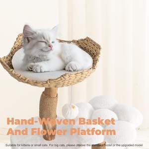 برج خشبي فاخر وعصري للقطط مع أعمدة للخدش ومنصات على شكل زهور، أثاث داخلي للقطط - Product Image 5