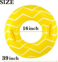 2er-Pack Gestreifte PVC Aufblasbare Schwimmreifen mit Griffen, Kindergröße 39 Zoll Schwimmring, Pool-Floats, Strand-Wasserspielzeug