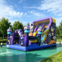 Château gonflable avec toboggan, structure de jeu commerciale en PVC pour enfants, combo pour location de fête, taille personnalisée