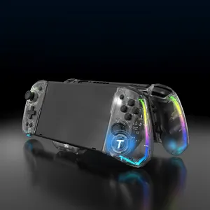 S YS43 RGB彩色透明手持游戏手柄，用于开关游戏控制台内置6轴陀螺仪设计手持手柄游戏手柄