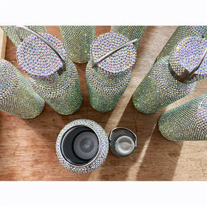 Botella de Agua con Cristales Brillantes, Diamantes de Imitación, Acero Inoxidable, 500 ml, 600 ml, Termos - Product Image 2