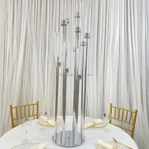 Wholesale Candelabras Weddings Table Silver Centerpieces Decoration Stands