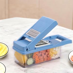 Multifunctional Manual 14-Piece Stainless Steel <b>Vegetable</b> <b>Chopper</b> with Grater and Slicer Kitchen Cutter <b>for</b> Home Use - Product Image 1