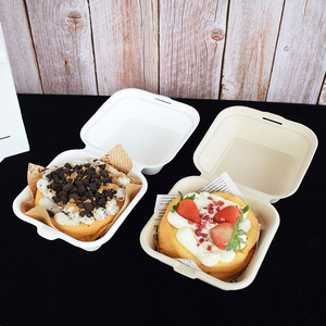 Kotak <span class=keywords><strong>Burger</strong></span> Biodegradable dari Tebu dengan Cetak LOGO Kustom, Kotak Makan Siang Ramah Lingkungan dari Tebu untuk <span class=keywords><strong>Burger</strong></span> - Product Image 4