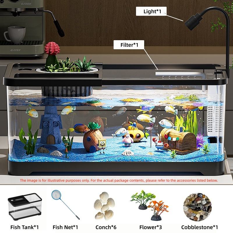 Black-Tank+Net+Flower+Conch+Cobblestone+Light+Filter (USB)