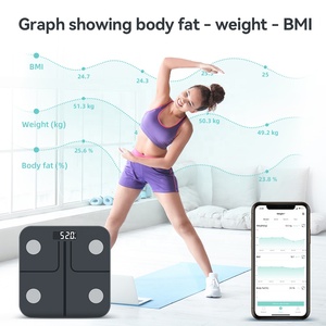 เครื่องชั่งน้ำหนักวัดไขมันในร่างกาย <span class=keywords><strong>BMI</strong></span> แบบปรับแต่งได้ วัดปริมาณน้ำไขมัน รับน้ำหนักได้ 180 กก. กระจกนิรภัย ความแม่นยำ 0.1 กก. - Product Image 5