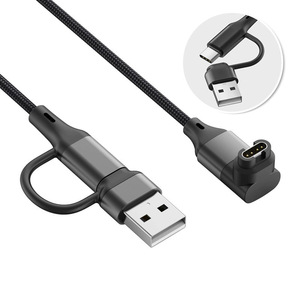 Câble de charge tressé USB C et USB A 2 en 1 de remplacement pour Garmin <span class=keywords><strong>Fenix</strong></span> 8 <span class=keywords><strong>7</strong></span> <span class=keywords><strong>7X</strong></span> <span class=keywords><strong>7</strong></span> Pro, Forerunner 965 745 645 265 255 - Product Image 1