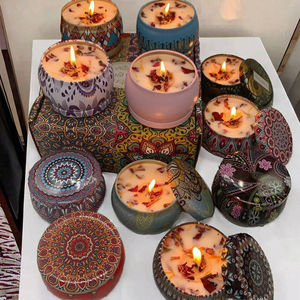 <strong>UK</strong> Best Seller 4-Pack Aromatherapy <strong>Soy</strong> Wax Travel <strong>Candle</strong> Set Handmade Tin Jar Dried Flowers for Christmas Spa Decor Mother's Day - Product Image 3