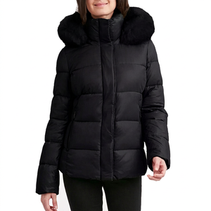 Chaqueta Acolchada de Alta Calidad para Mujer, Personalizada, Transpirable, Tejida, Sólida, de Invierno, con Estampado de Piel de Oveja, con Capucha y Cremallera, al Mejor Precio - Product Image 1