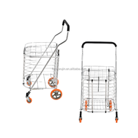 Nouveau chariot à courses de légumes de vente directe d'usine avec 4 roues silencieuses de PCS avec le panier d'achats de centre commercial de panier