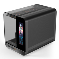 ZeroMaster Dreamer Series Micro-ATX Black Sea View Room Mid Tower Computer Case with Water Cooling LCD Screen Host