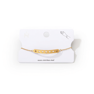 Brazalete de Acero Inoxidable con Estrella de Cinco Puntas Calada, Chapado en Oro, Moderno y Unisex - Product Image 2