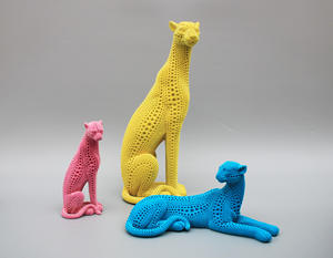 Statua di <span class=keywords><strong>pantera</strong></span> rosa in resina floccata con design a colori personalizzato - Product Image 5