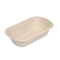 Groothandel Biologisch Afbreekbaar Wegwerp Lunchbox Rechthoek Suikerriet Bagasse Voedselcontainer Deksel Rechthoekig Patroon Fruitverpakking