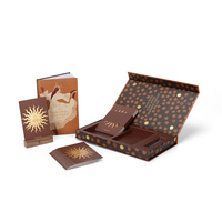 Encre de soja personnalisée, papier de luxe, papier cartonné vertical magnétique, boîte cadeau de stockage de cartes postales avec logo, avec emballage