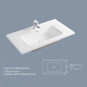 Modern Retangular Porcelain and Stone Smooth <span class=keywords><strong>Basin</strong></span> Vanity Hand <span class=keywords><strong>Sink</strong></span> Cabinet com transbordamento para hotéis e banheiros de luxo - Product Image 3