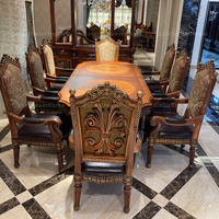 Meubles classiques américains Table à manger extensible en bois avec 8 chaises Gain de place Ensemble de salle à manger antique pour la maison