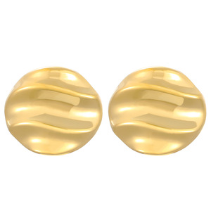 Boucles d'oreilles carrées en métal à la mode en acier inoxydable plaqué or ne se décolore pas Boucles d'oreilles Dainty Bump Lava Boucles d'oreilles irrégulières - Product Image 4