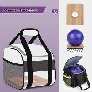 Padded Handle Premium Single Ball <b>Bowling</b> Tote Bag with Holder for Indoor Sports lunch bag - Product Image 2