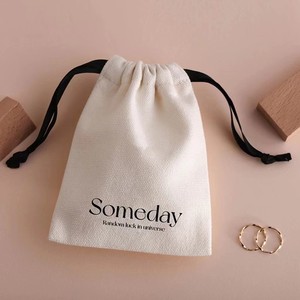 Wholesale <b>Recyclable</b> Cotton Canvas Drawstring Earrings <b>Bags</b> with Customizable Logo-Eco-Friendly Jewelry Storage - Product Image 2
