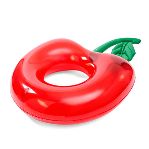 Bouée gonflable en PVC épaisse en forme de cerise avec confettis scintillants, <span class=keywords><strong>tube</strong></span> flottant durable pour piscine, jouet de natation pour enfants, fête aquatique estivale - Product Image 5