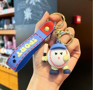 Porte-clés en caoutchouc en forme de balle, pendentif de sac à dos de badminton de dessin animé, accessoires de tennis, souvenir créatif de compétition - Product Image 5