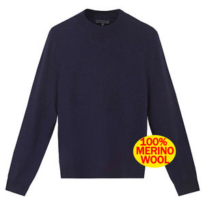 थोक/कस्टम ठोस रंग लंबी आस्तीन बुना हुआ स्वेटर शुद्ध मेरिनो ऊन आधा कछुए शरद ऋतु और सर्दियों के लिए - Product Image 1