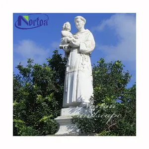 批发天主教宗教雕像大大理石石刻安东尼雕像雕塑出售