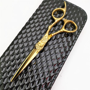 Tijeras de entresacar LJD de 6 pulgadas doradas para peluquería, uso en salón de belleza, tijeras para diestros, hoja estándar de acero inoxidable - Product Image 2
