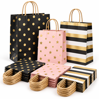 Sac en papier noir ECO Factory OEM/ODM avec impression personnalisée et poignée en corde noire pour l'emballage des cafés