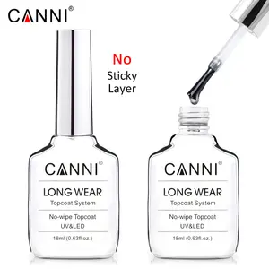 CANNI New 18ミリリットルLong Wear Topcoat No-拭くNon-Diamond Super Bright Glossing Top Coat UpdatedよりもTempered Topcoat