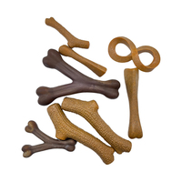 Jouet à mâcher durable pour chien Wishbone, saveur bacon, poulet, bœuf, cacahuète, bois, plastique de qualité alimentaire, pour mâcheurs agressifs, jouet en nylon en forme d'os
