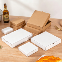 Boîte à pizza personnalisée avec logo et motif, emballage alimentaire à emporter en papier kraft recyclable