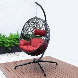 Premium Outdoor Hanging Rattan Egg Chair Leisure Wicker Patio Swing Chair