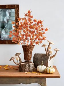 Prix de gros – Nouveauté : Feuilles d'érable artificielles aux couleurs d'automne pour la décoration intérieure ou les mariages - Product Image 2