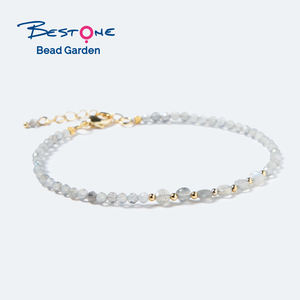 Nueva gran oferta, pulsera de labradorita de 3mm a la moda, pulsera de cuentas de piedra Natural para mujeres y niñas - Product Image 2