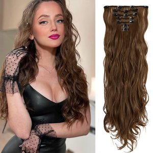 7 Pcs 22 Inch Dài Tổng Hợp Xoăn Dợn Sóng Phần Mở Rộng Tóc Clip-Trong Đầy Đủ Đầu Jerry Curl Phong Cách Cho Phụ Nữ Và Cô Gái - Product Image 1