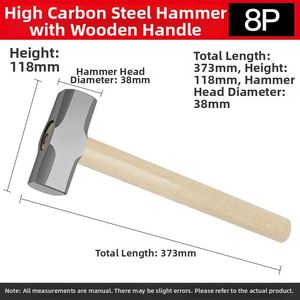 مجموعة مطارق فولاذية مطروقة متعددة الوظائف قابلة للتخصيص لأعمال النجارة ومعالجة المعادن، مع مقبض خشبي ورأس مطرقة كروي - Product Image 6