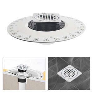 Siphon de douche chromé sans joint avec grille de vidange Mission de 4 pouces, incluant un collier de réglage de hauteur et un anneau pour plaque Kerdi - Product Image 2