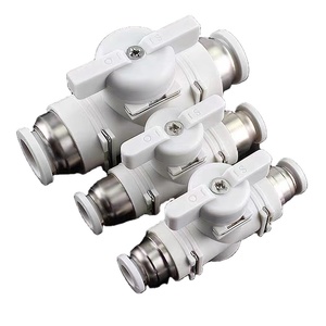 Conectores de Empuje Rápido, Válvula de Bola de Control de Flujo de Aire, Válvula Manual BUC-6 de Plástico Compatible con 10 mm - Product Image 1