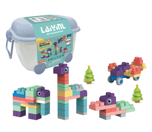 80 Stück Kaubare Weiche TPE-Bausteine im Maßstab 1:8 für Kleinkinder & 5 bis 7 Jahre DIY Pädagogische Kochbare Tiere - Product Image 1