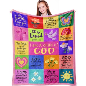 Regali per Battesimo, Coperta Decorativa, Regali per Dedicazione, Cresima, Comunione, Regali per Neonata, Donna, Regalo di Compleanno Cristiano Cattolico - Product Image 1