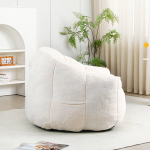 Custom Modern Velvet Oversized Bean Bag <b>Sofa</b> Chair with Adjustable Height for Living Room & Bedroom Use - Product Image 5